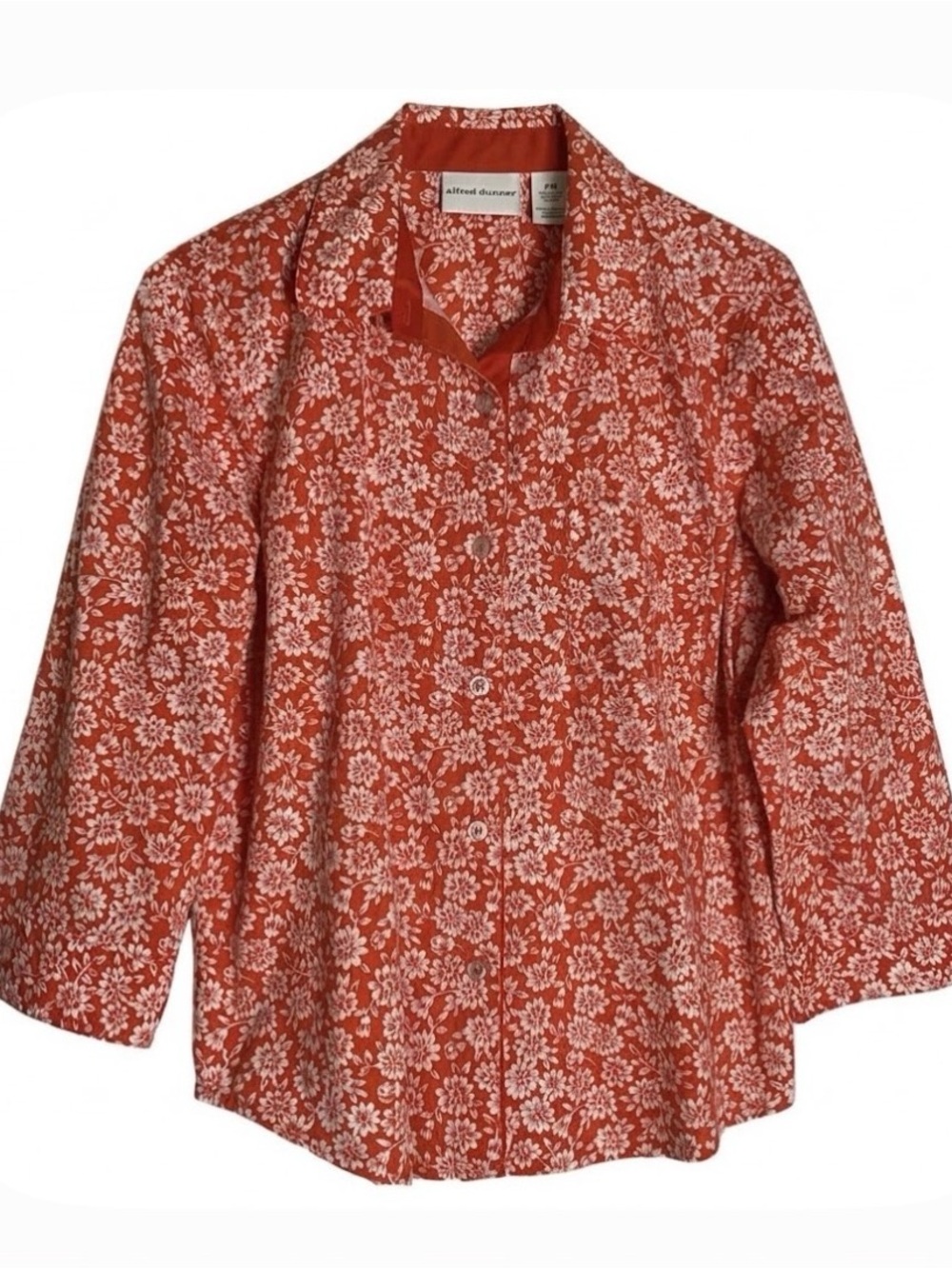ALFRED DUNNER Floral Button-Up Blouse, Women’s Size 10, Red White
